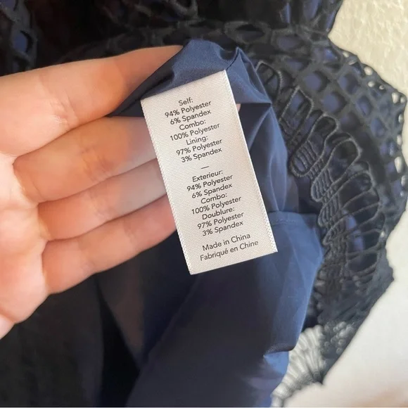 Revolve Likely Glencoe Fence Lace Sleeveless Dress Navy Black Mini Womens Size 6 - Picture 11 of 12